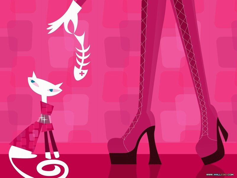 Cat with high heels
