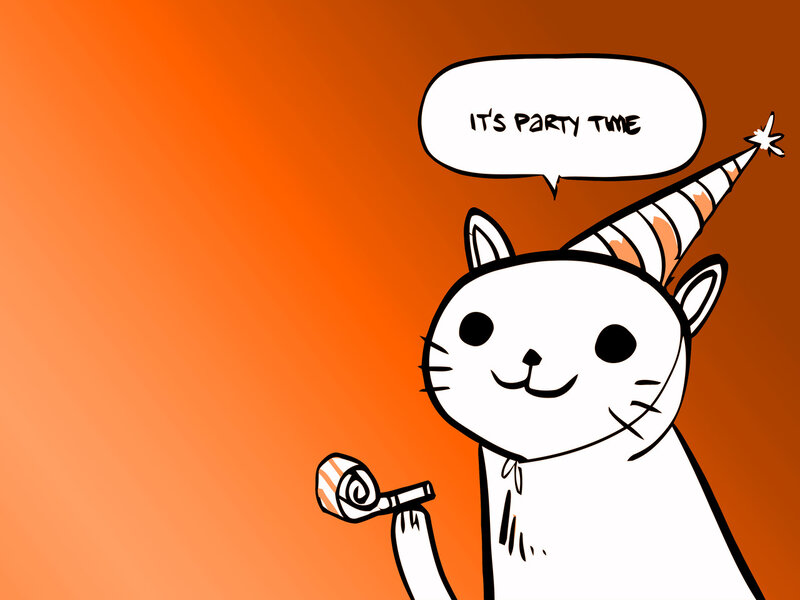cat with party hat