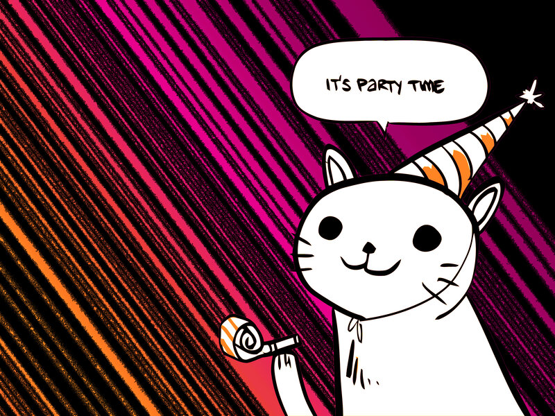 cat with party hat