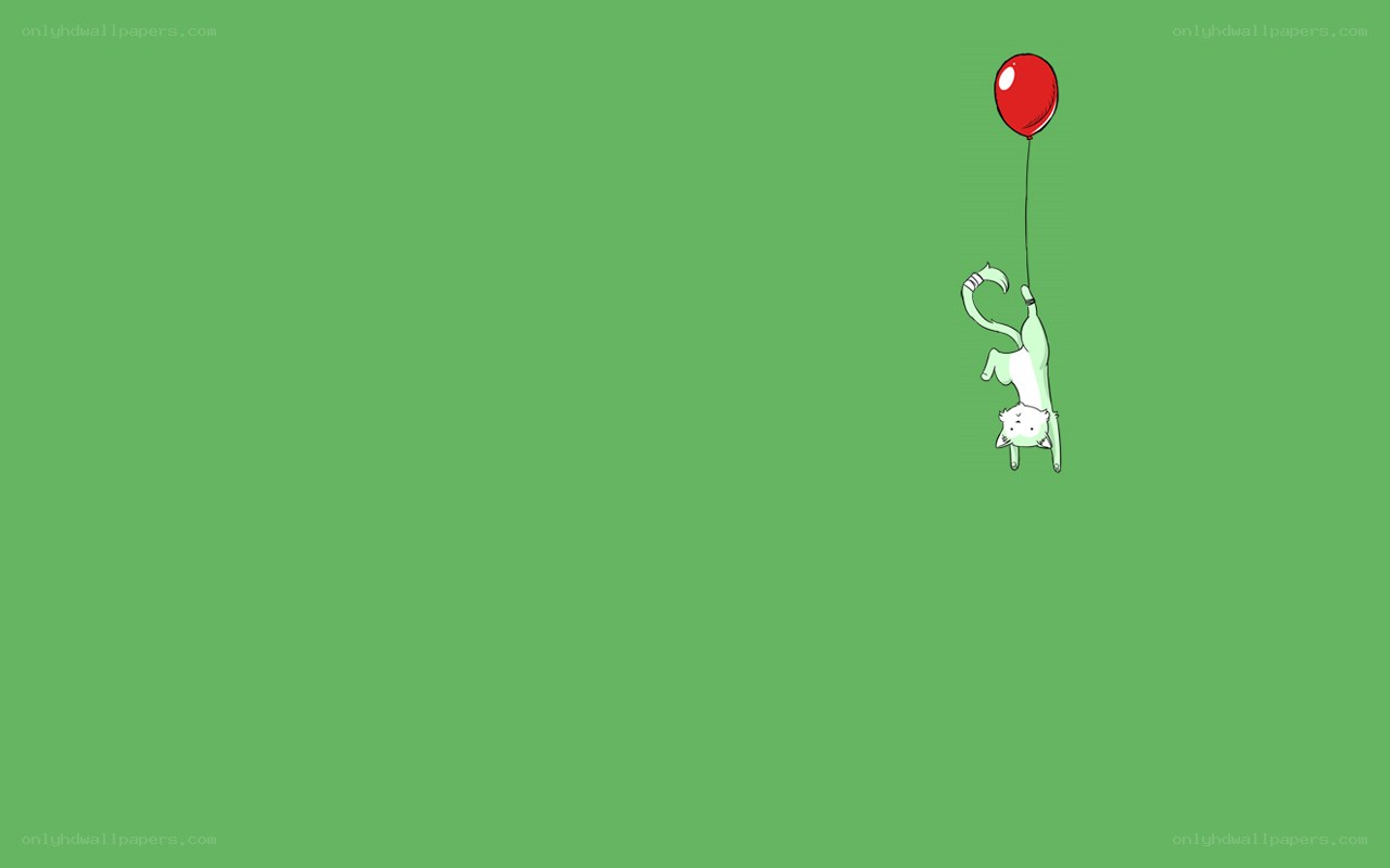 cat with red balloon