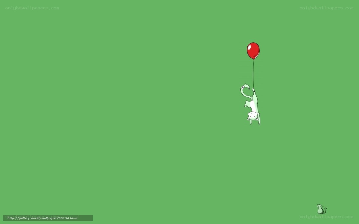 cat with red balloon
