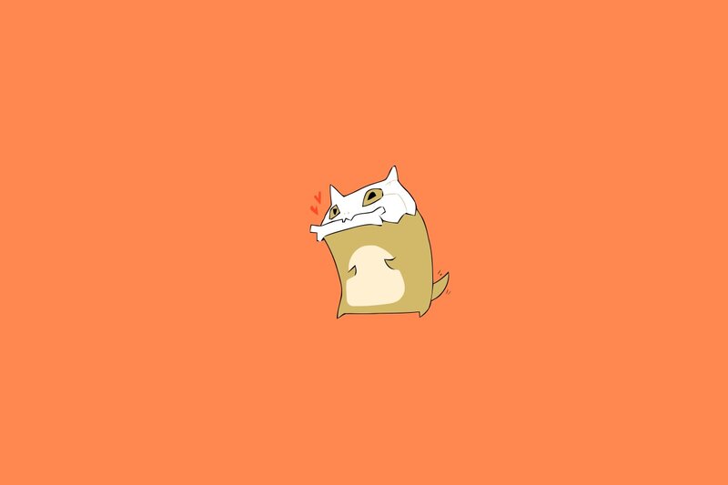 cat with skull head