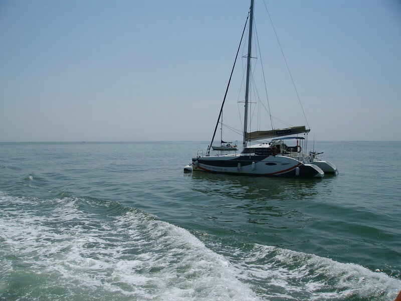 Catamaran Sailboat — Blue