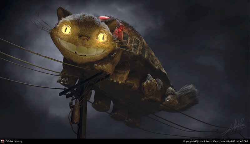 Catbus on power lines