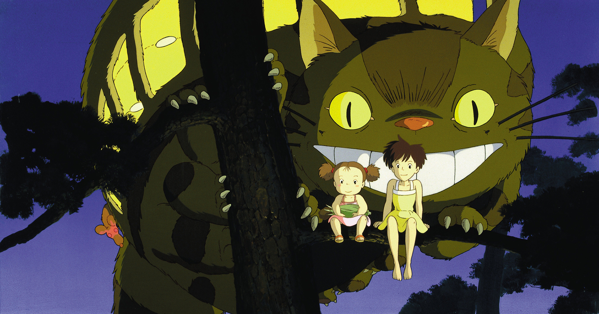 Catbus with children at night