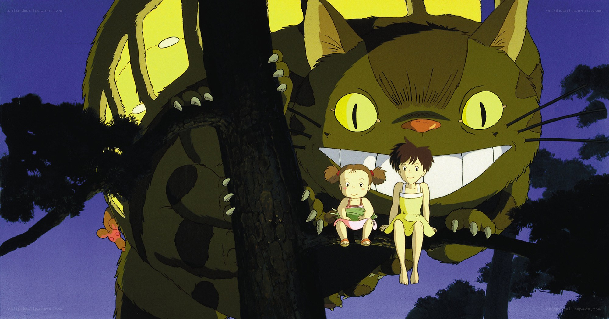 Catbus with children at night