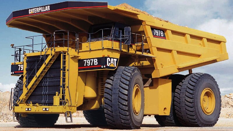 Caterpillar 797B Dump Truck — Yellow