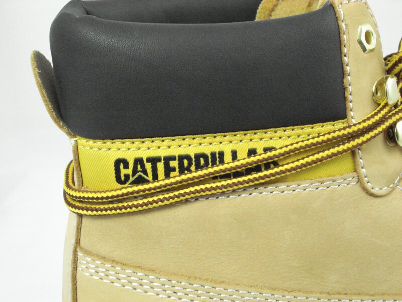 Caterpillar boot close-up
