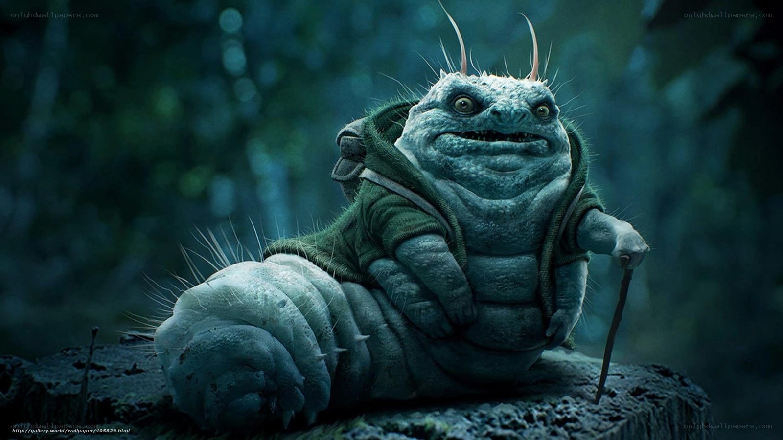 caterpillar-like creature in forest