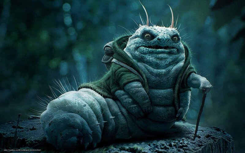 caterpillar-like creature in forest