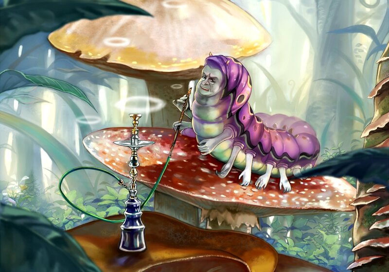 Caterpillar Smoking Hookah