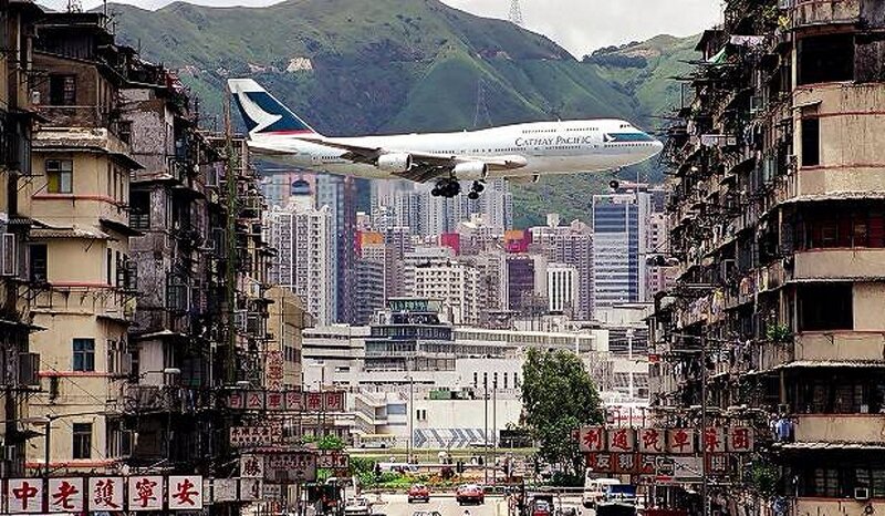 Cathay Pacific Airplane — White, Dramatic