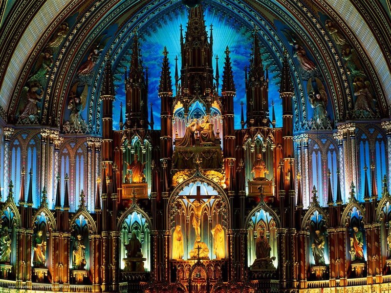 Cathedral altar with crucifix
