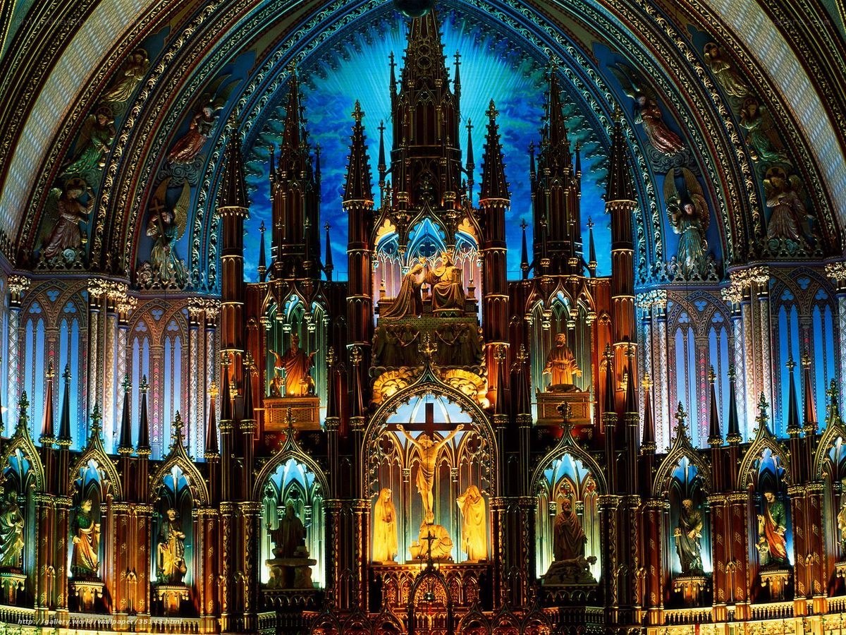 Cathedral altar with crucifix