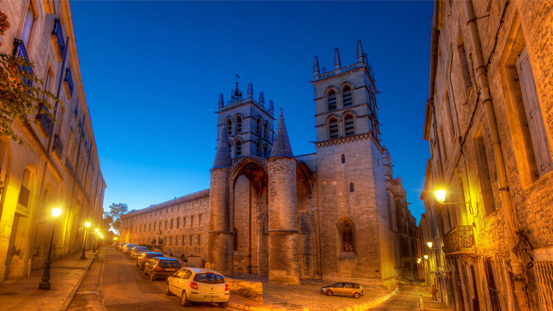 Cathedral at Dusk — Blue, Serene
