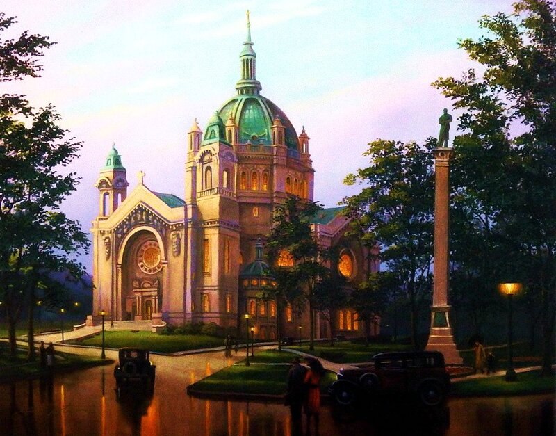 Cathedral at Dusk — Green