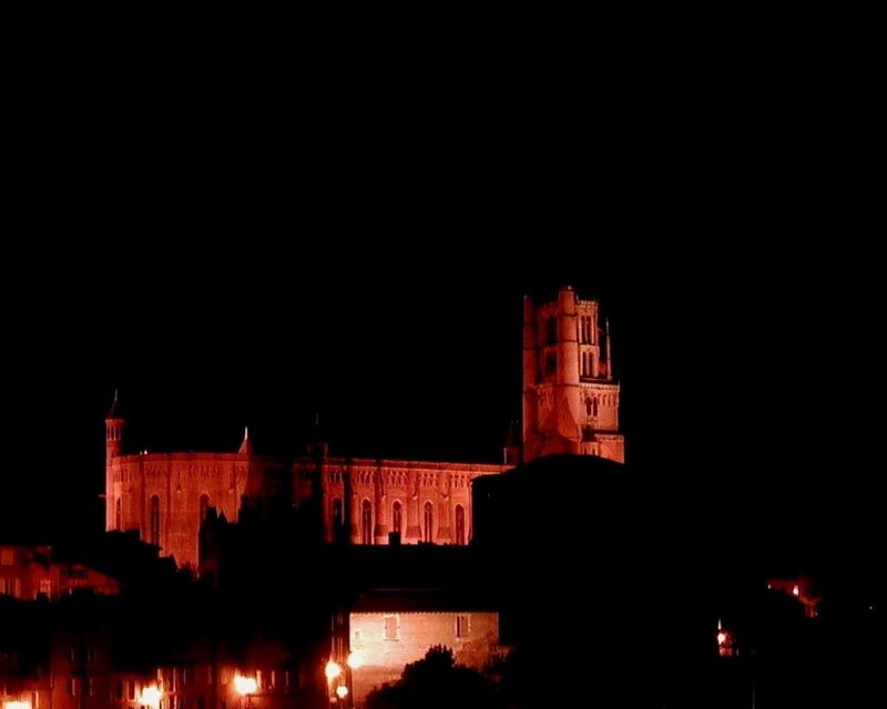 cathedral at night