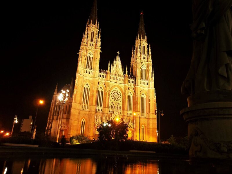 Cathedral at Night — Black, Dramatic