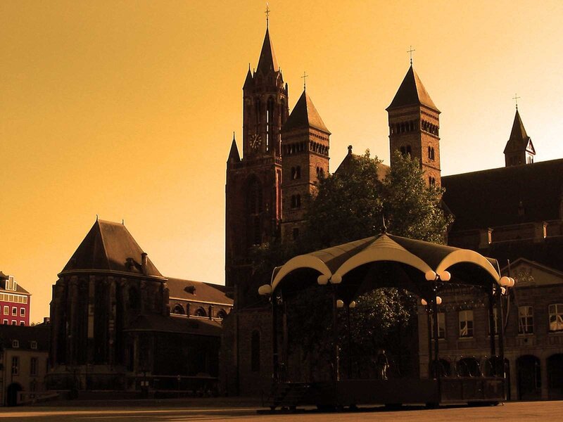 Cathedral at Sunset — Orange, Dramatic, Photograph, Tower