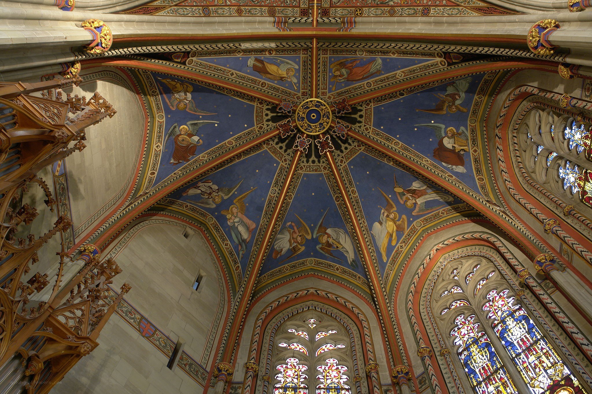 Cathedral ceiling with angels