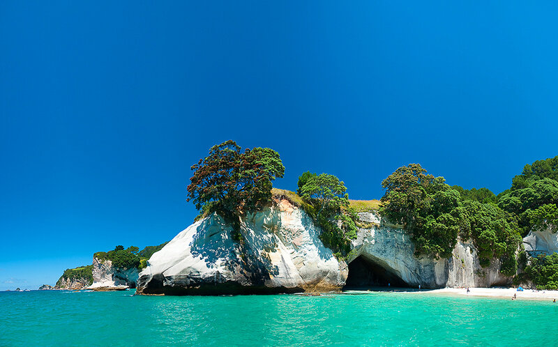 Cathedral Cove beach scene