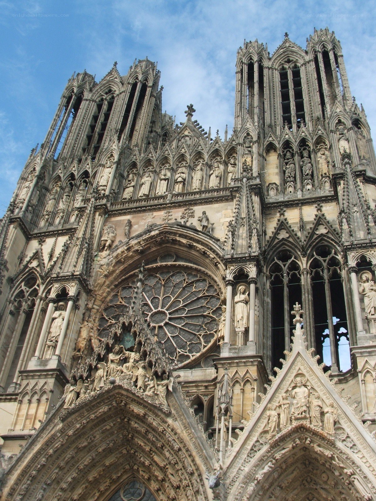 Cathedral facade with rose window