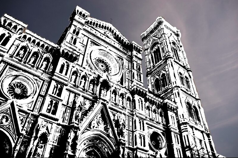 Cathedral facade with tower