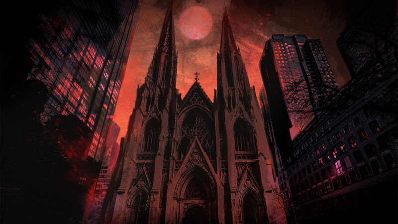 Cathedral in City — Red