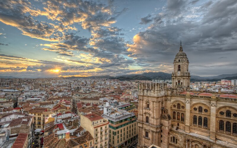 Cathedral in Cityscape — Blue, Dramatic