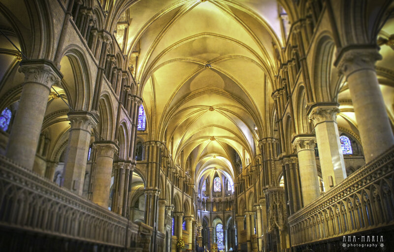 Cathedral Interior — Beige, Serene, Photograph, Arches