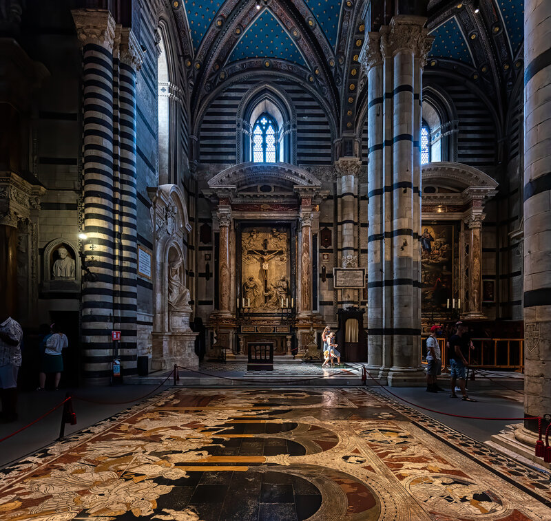 Cathedral Interior — Blue, Dramatic, Photograph, Columns
