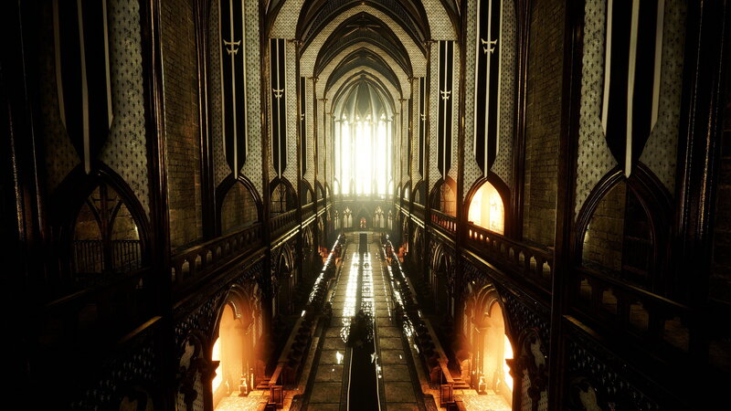 Cathedral Interior — Brown, Dramatic, 3d Render
