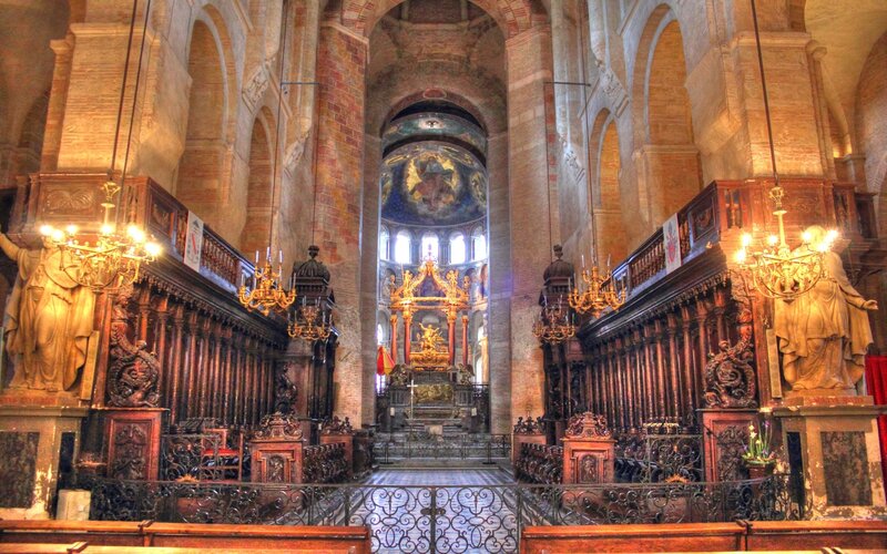 Cathedral Interior — Brown, Dramatic, Photograph, Statues