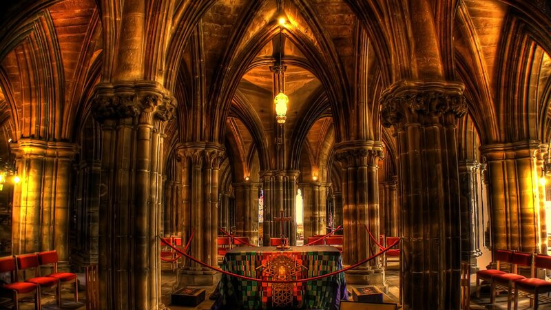 Cathedral Interior — Brown, Dramatic, Photograph