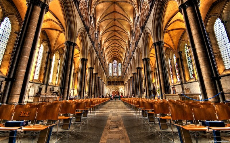 Cathedral Interior — Brown, Serene, Afternoon, Photograph