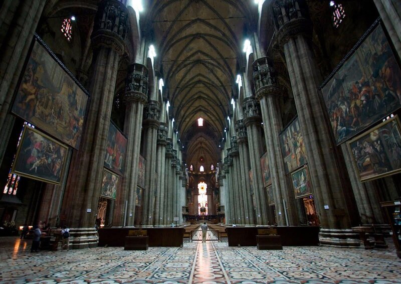 Cathedral Interior — Brown, Serene, Photograph