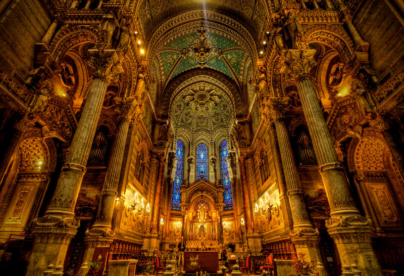 Cathedral Interior — Gold, Dramatic, Photograph