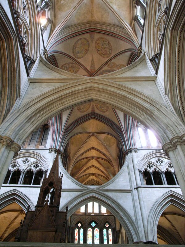Cathedral interior vaulted ceiling