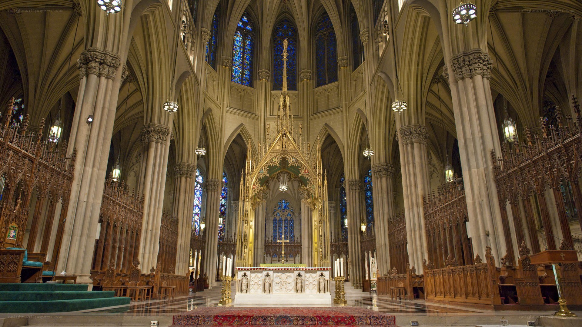 Cathedral interior with altar