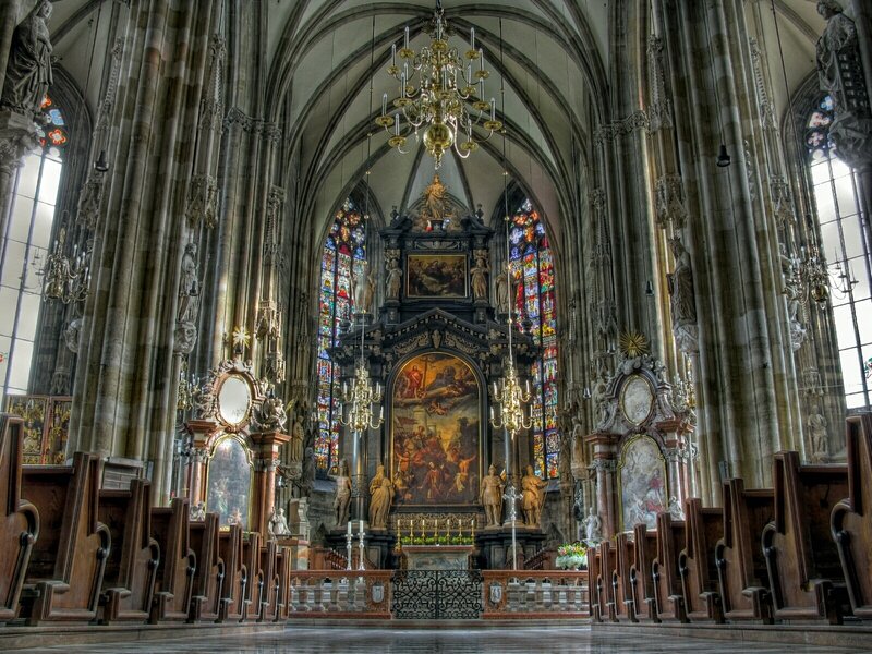 Cathedral interior with altar