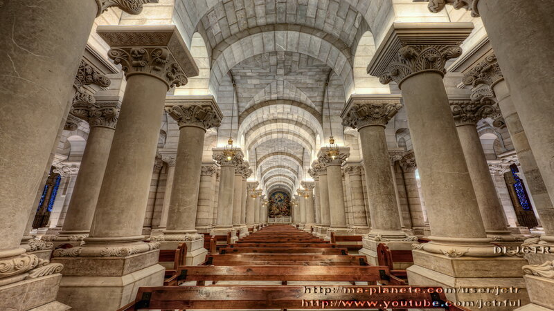 Cathedral Interior with Columns