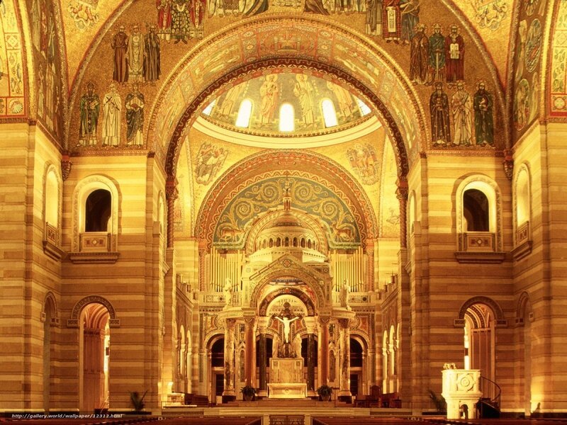 Cathedral interior with mosaics