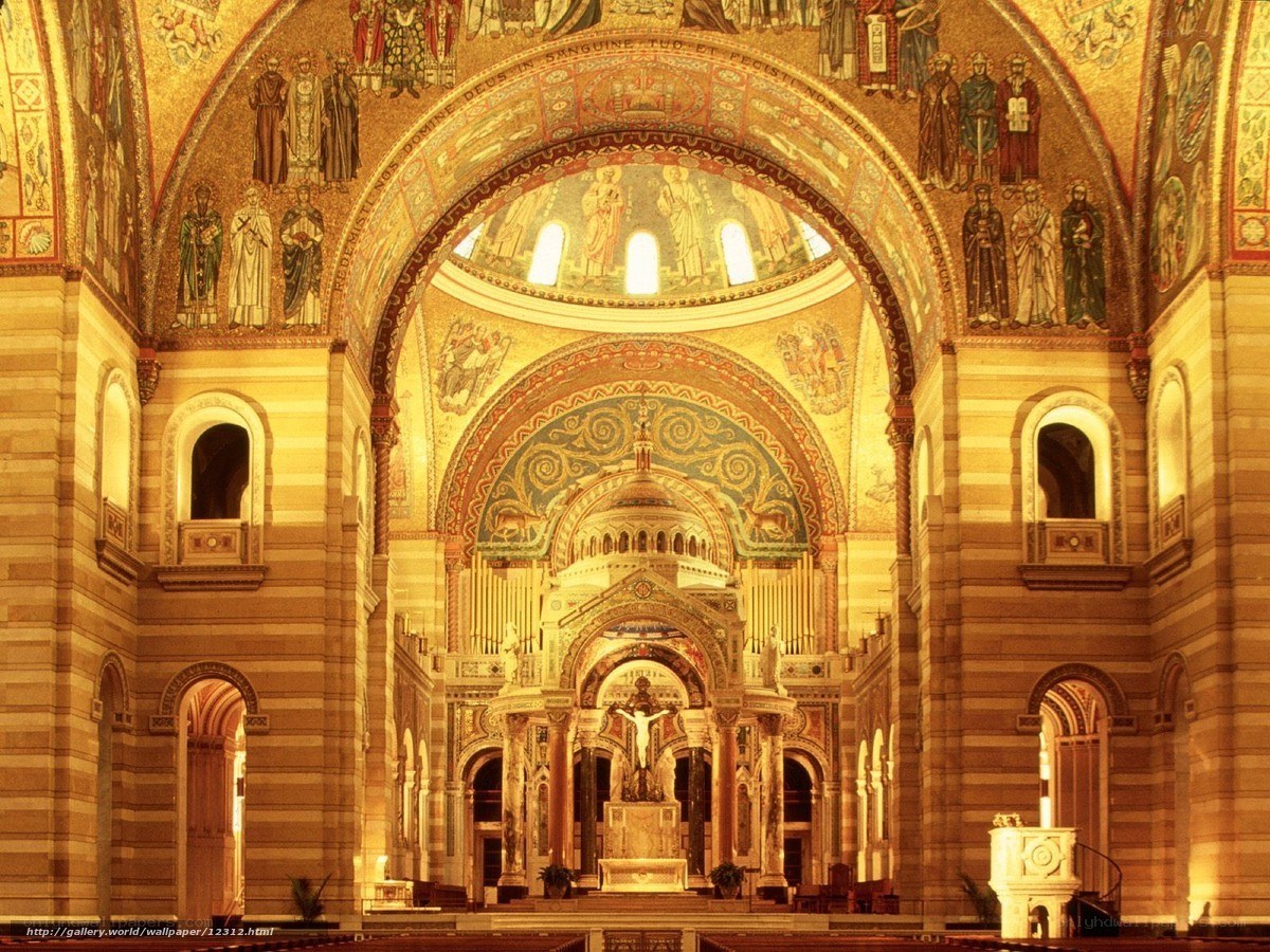 Cathedral interior with mosaics