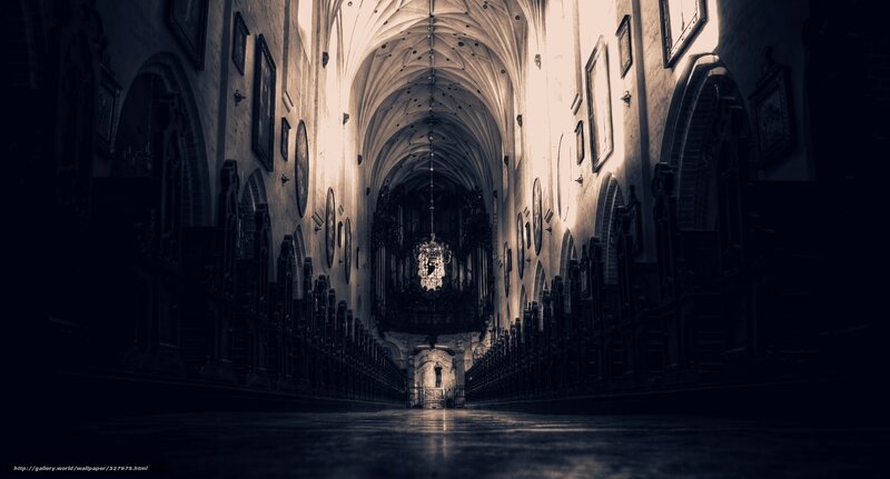 Cathedral interior with organ