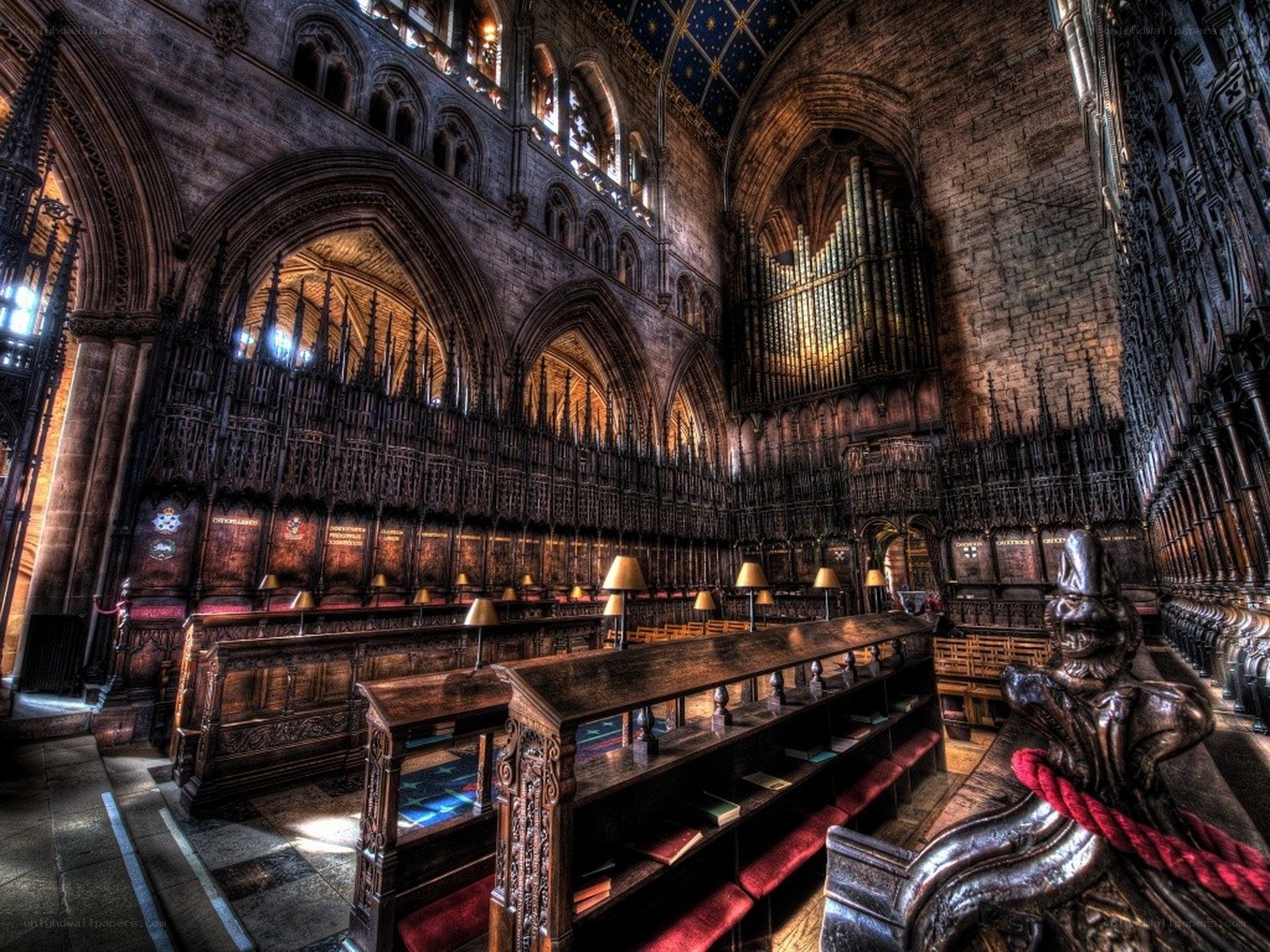 Cathedral interior with organ