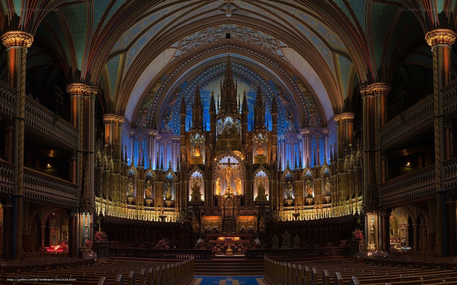 Cathedral interior with ornate altar