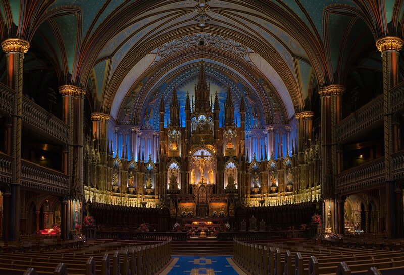 Cathedral interior with ornate altar