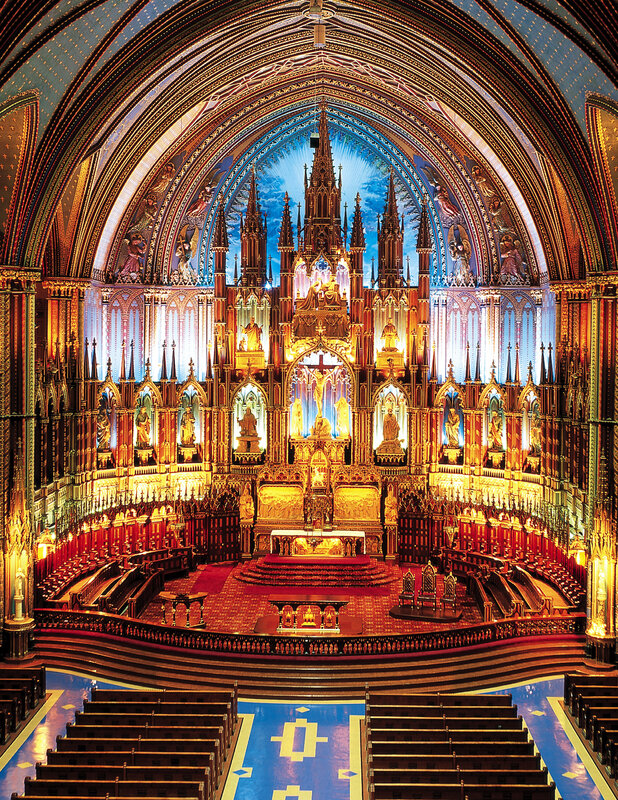 Cathedral interior with ornate altar