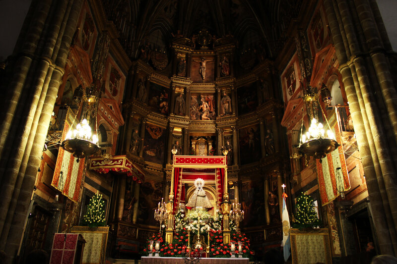 Cathedral interior with ornate altar