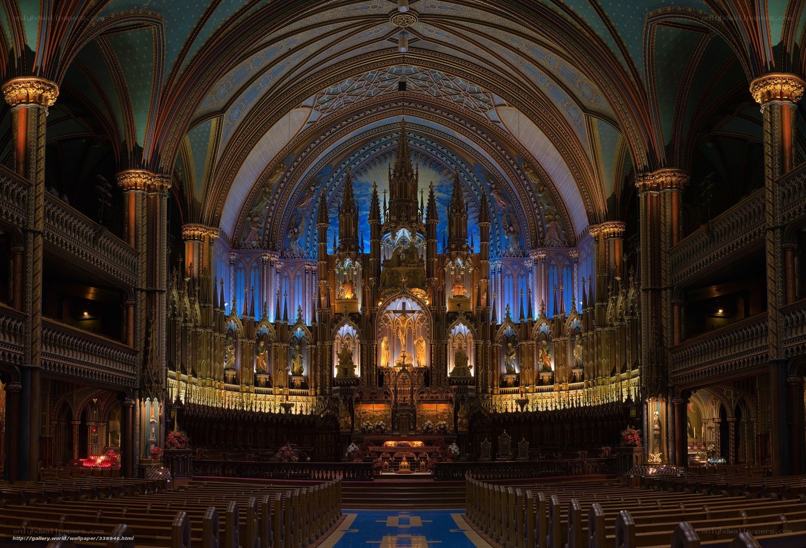Cathedral interior with ornate altar